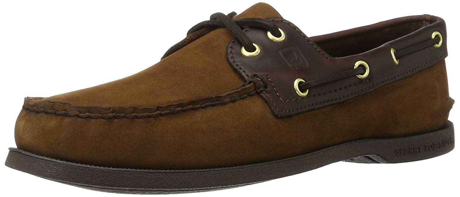 men's authentic original leather boat shoe oatmeal