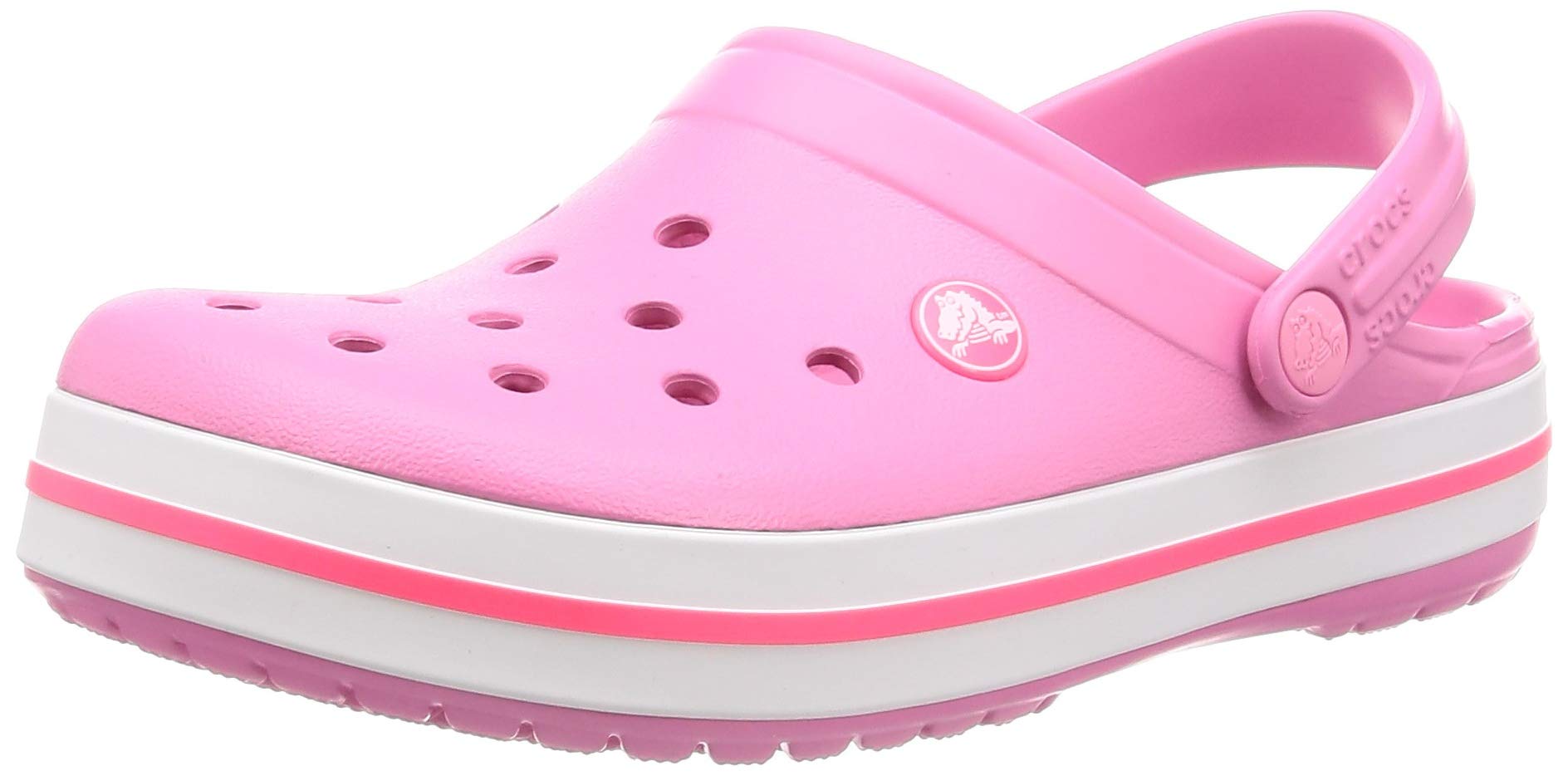 Crocs Unisex Crocband Clogs - Pink Lemonade/White - M8W10 | eBay
