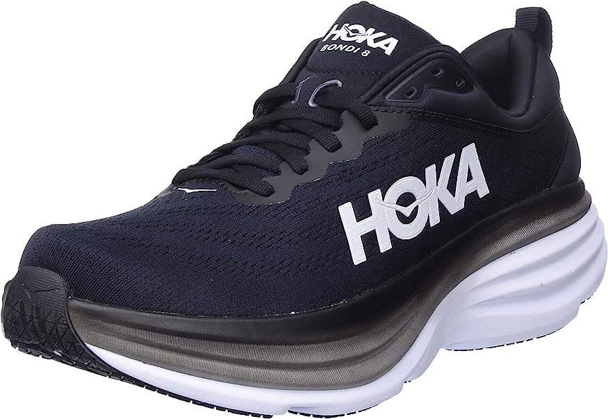 HOKA ONE Bondi 8 Mens Running Shoes - Black/White | eBay