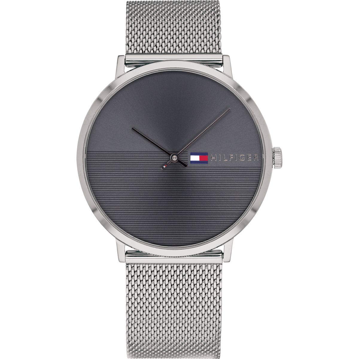 tommy hilfiger men's stainless steel mesh strap watch