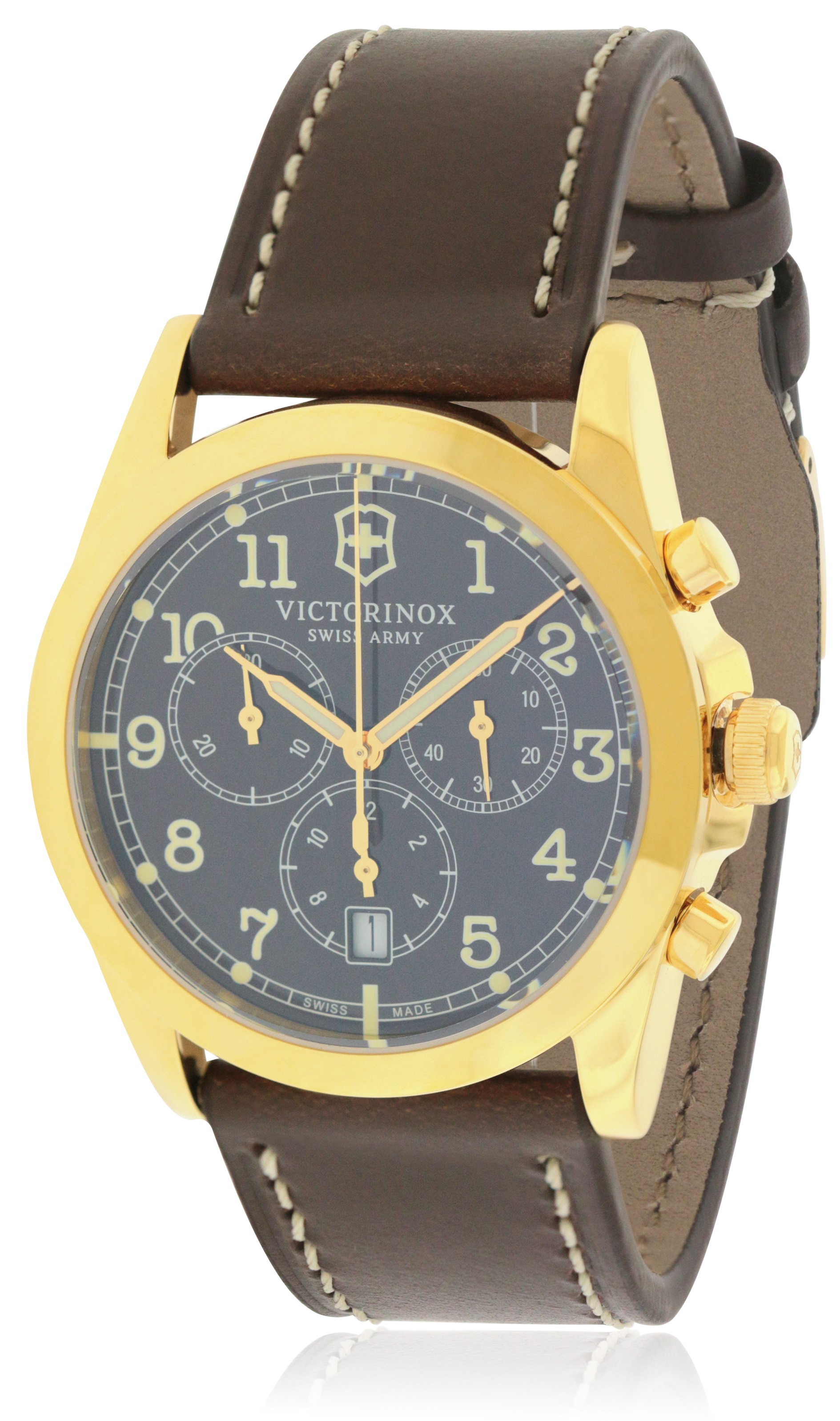 Swiss Army Victorinox Infantry Chronograph Leather Mens Watch 241647