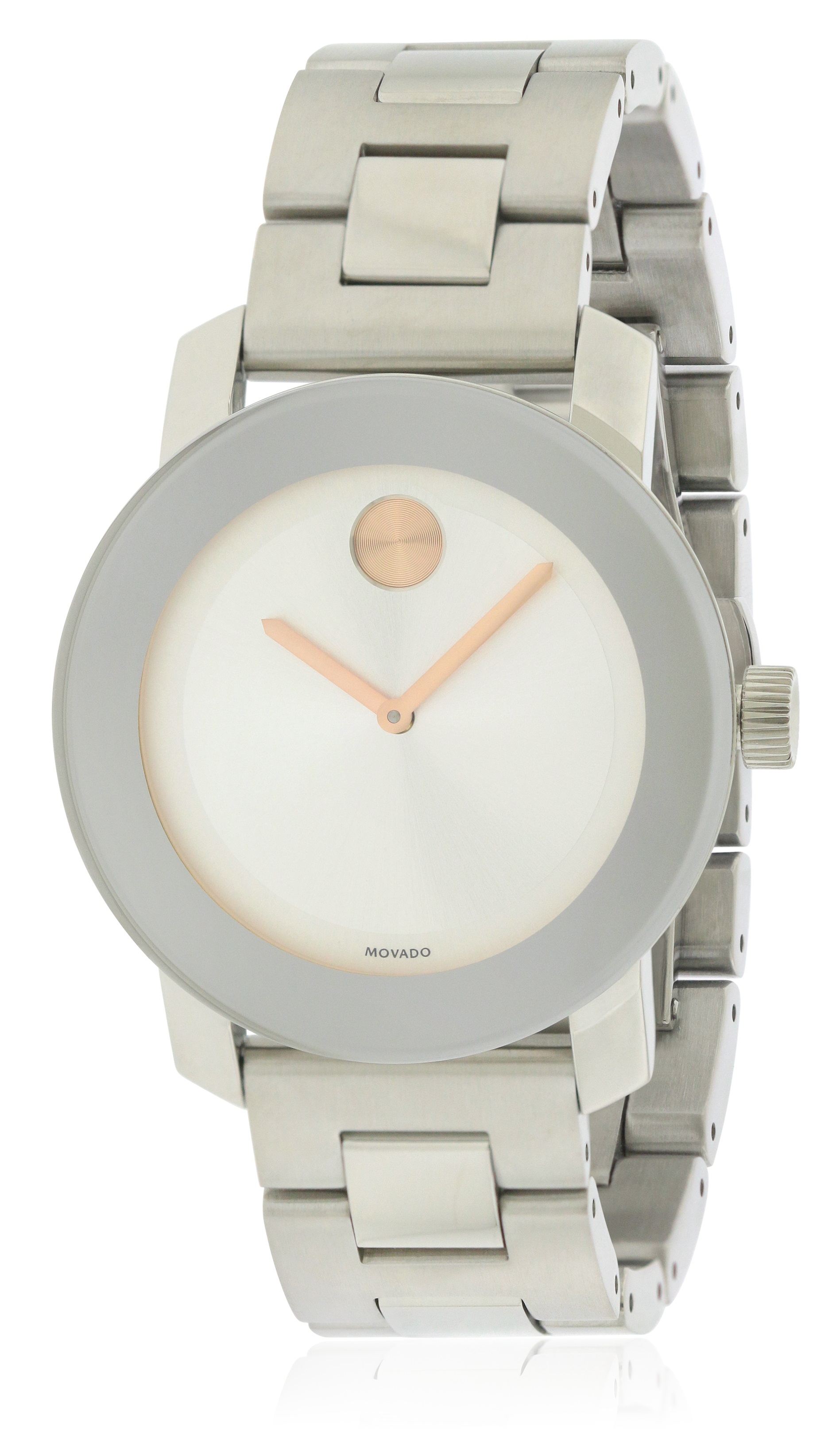 Pre-owned Movado Bold Medium Stainless Steel Watch 3600084