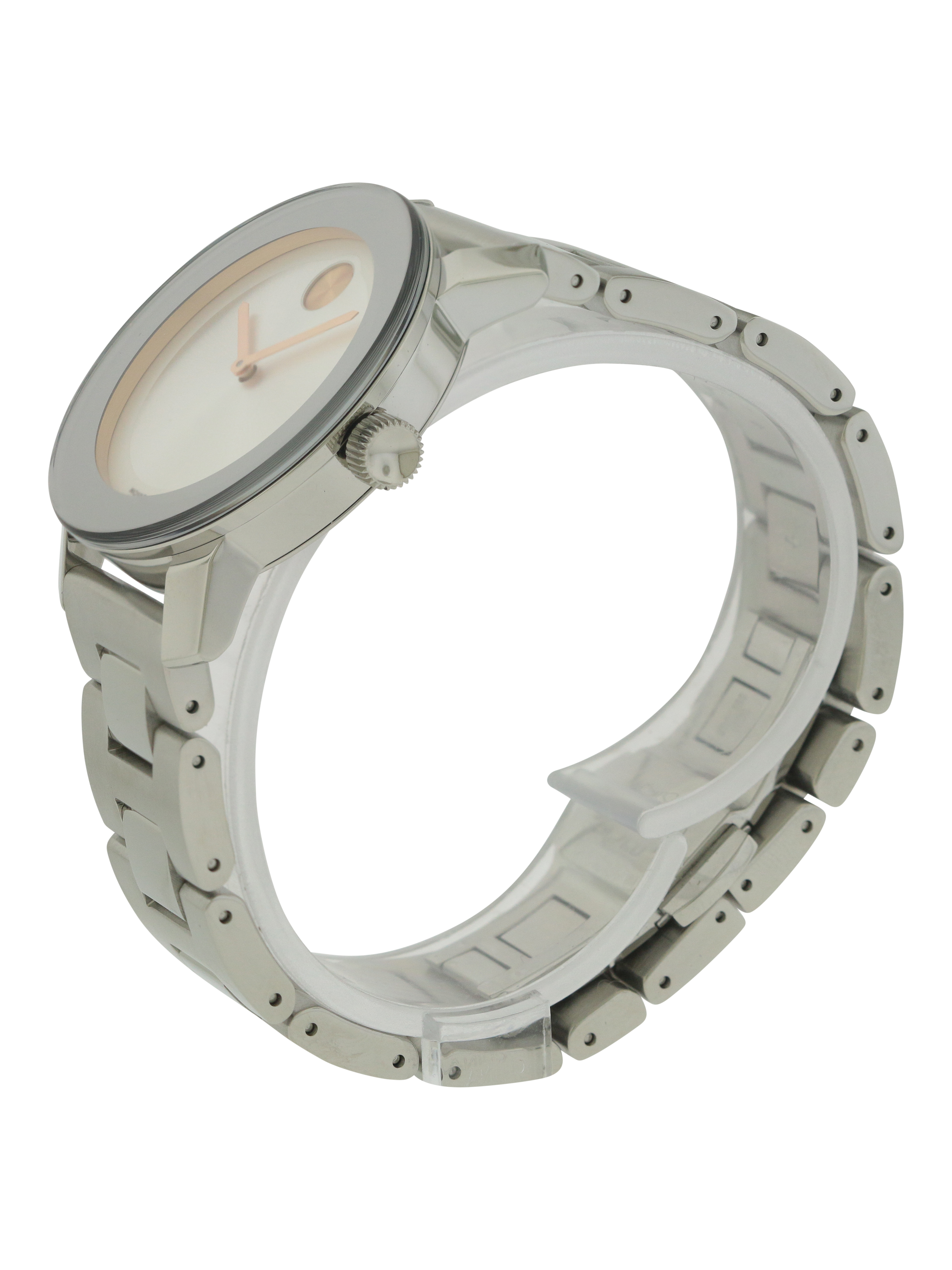 Pre-owned Movado Bold Medium Stainless Steel Watch 3600084