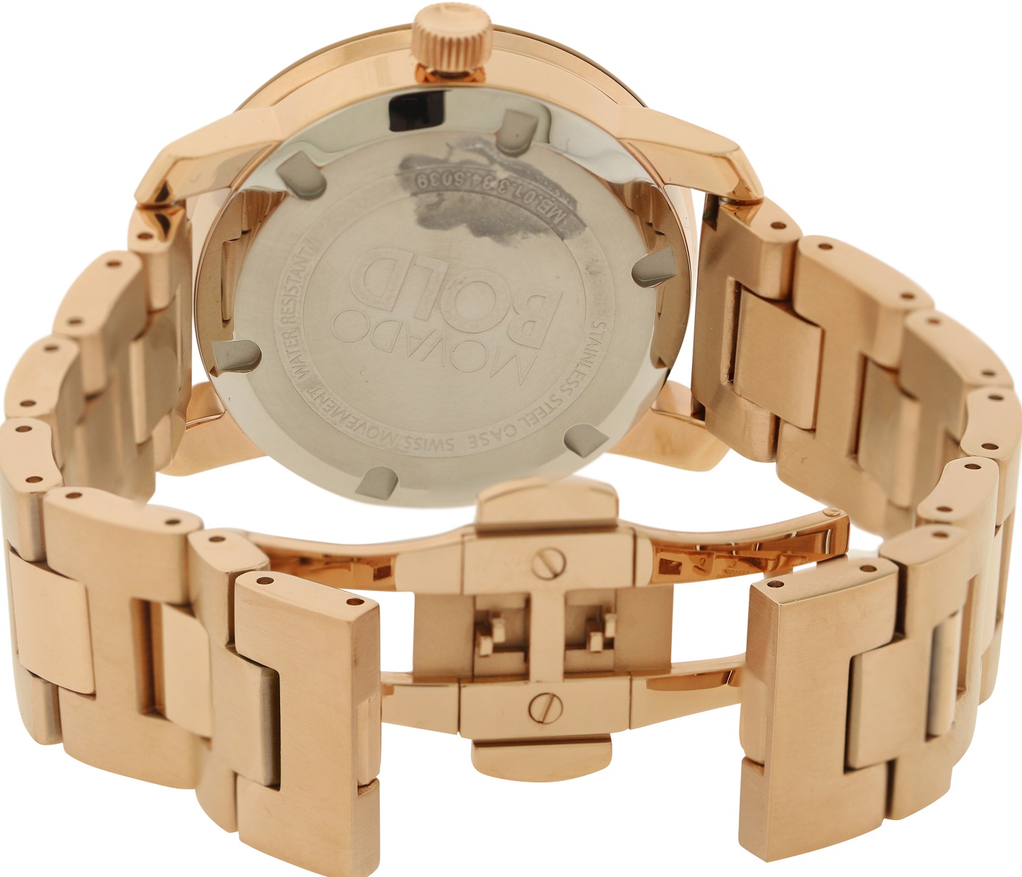 Pre-owned Movado Bold Rose Gold Unisex Watch 3600086