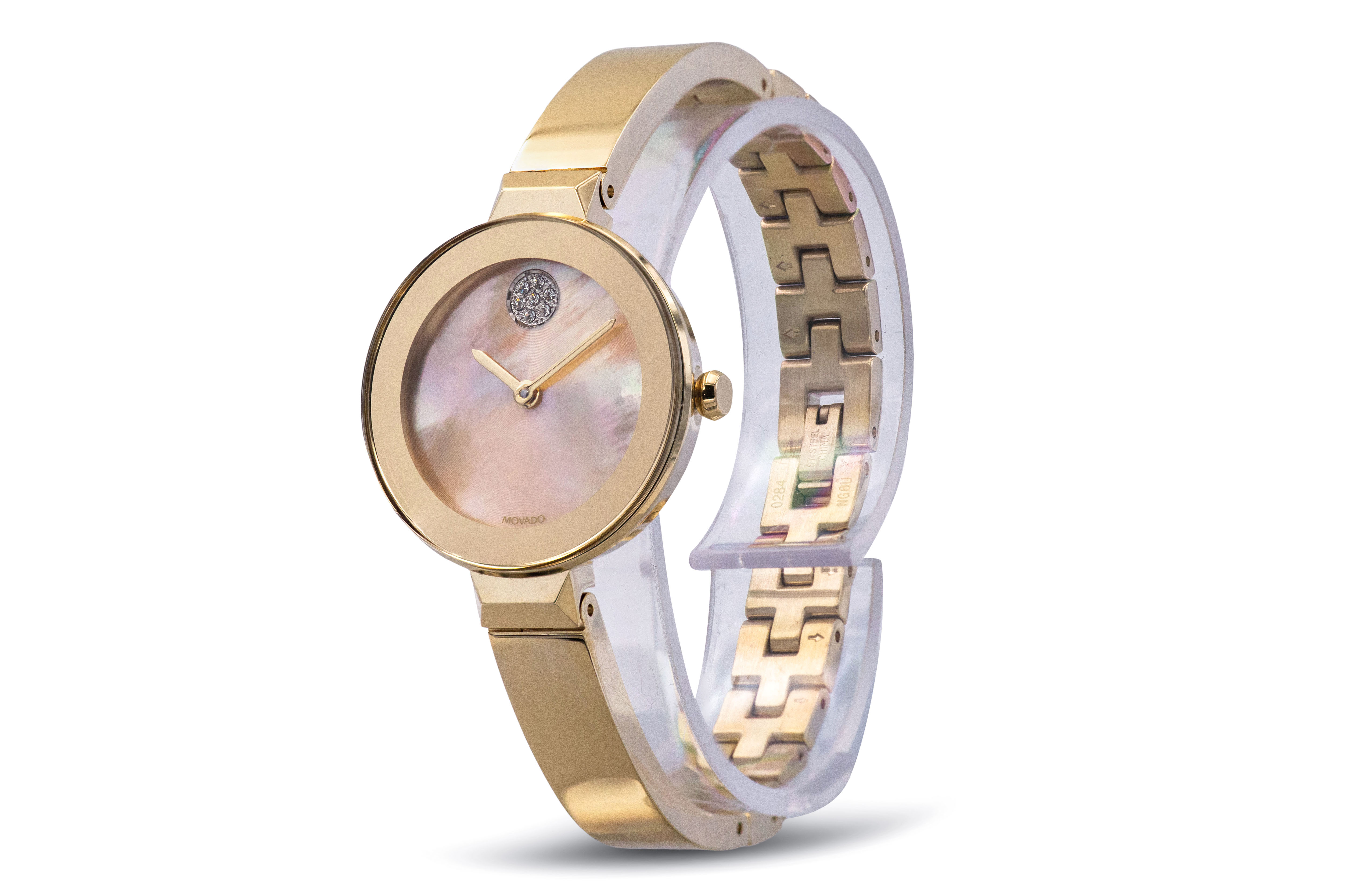 Movado Bold Gold Tone Bangle Ladies Watch 3600627 Ebay 