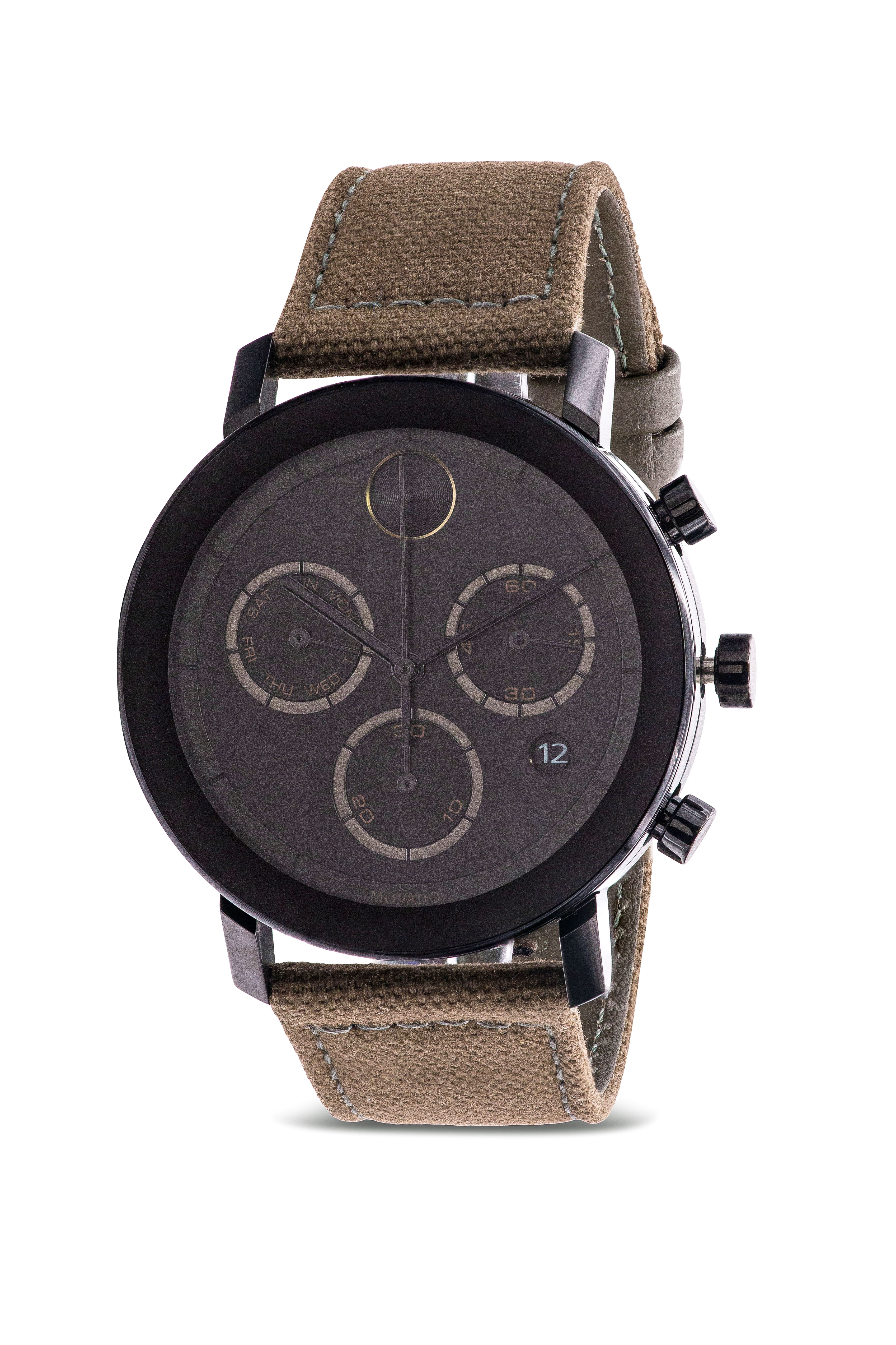 Pre-owned Movado Bold Evolution Chronograph Canvas Mens Watch 3600725