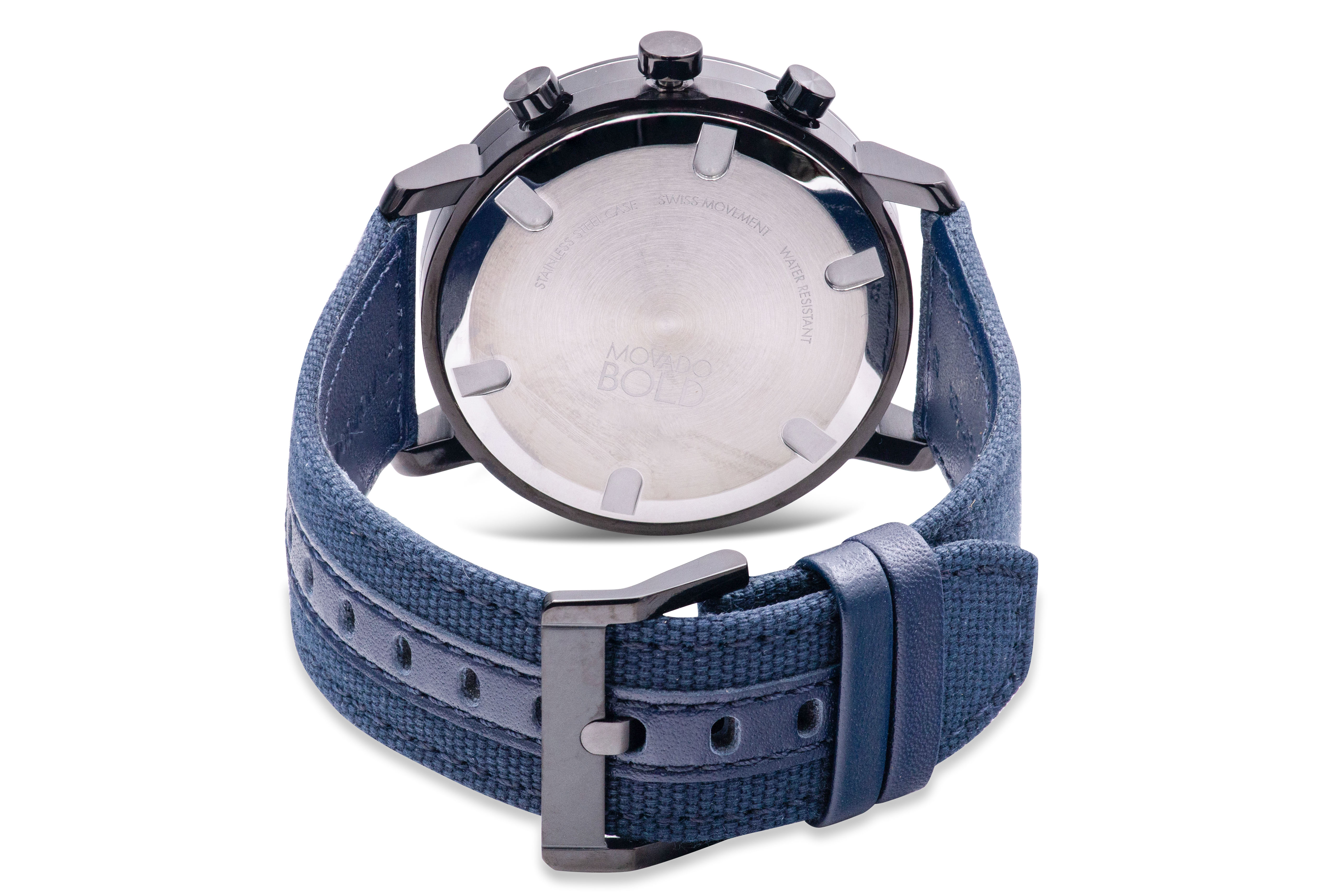 Pre-owned Movado Bold Evolution Chronograph Canvas Mens Watch 3600726