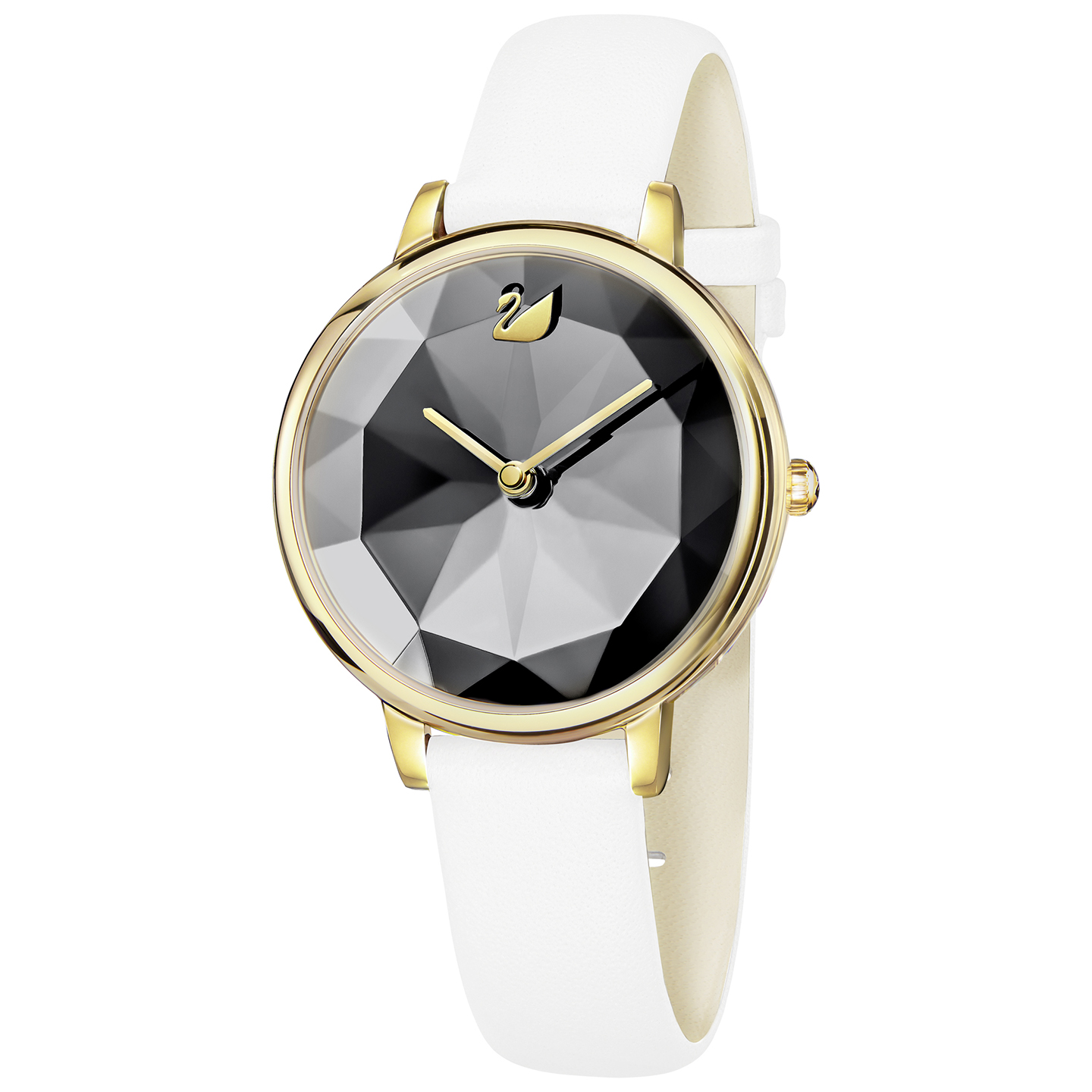 Swarovski Crystal Lake Gold Tone Leather Watch  - 5416003