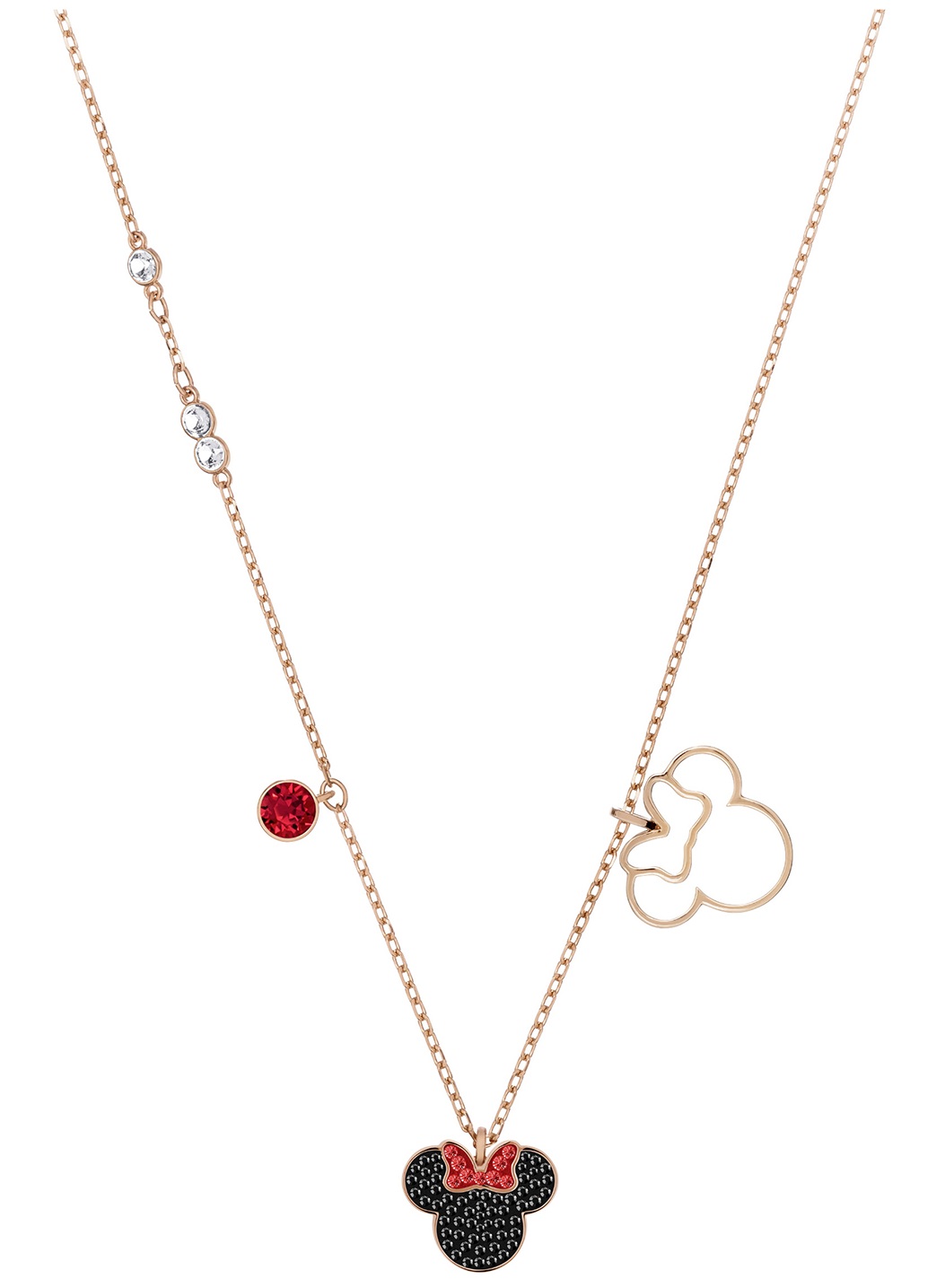 Swarovski Mickey And Minnie Rose Gold Plated Minnie Necklace - 5429090 ...