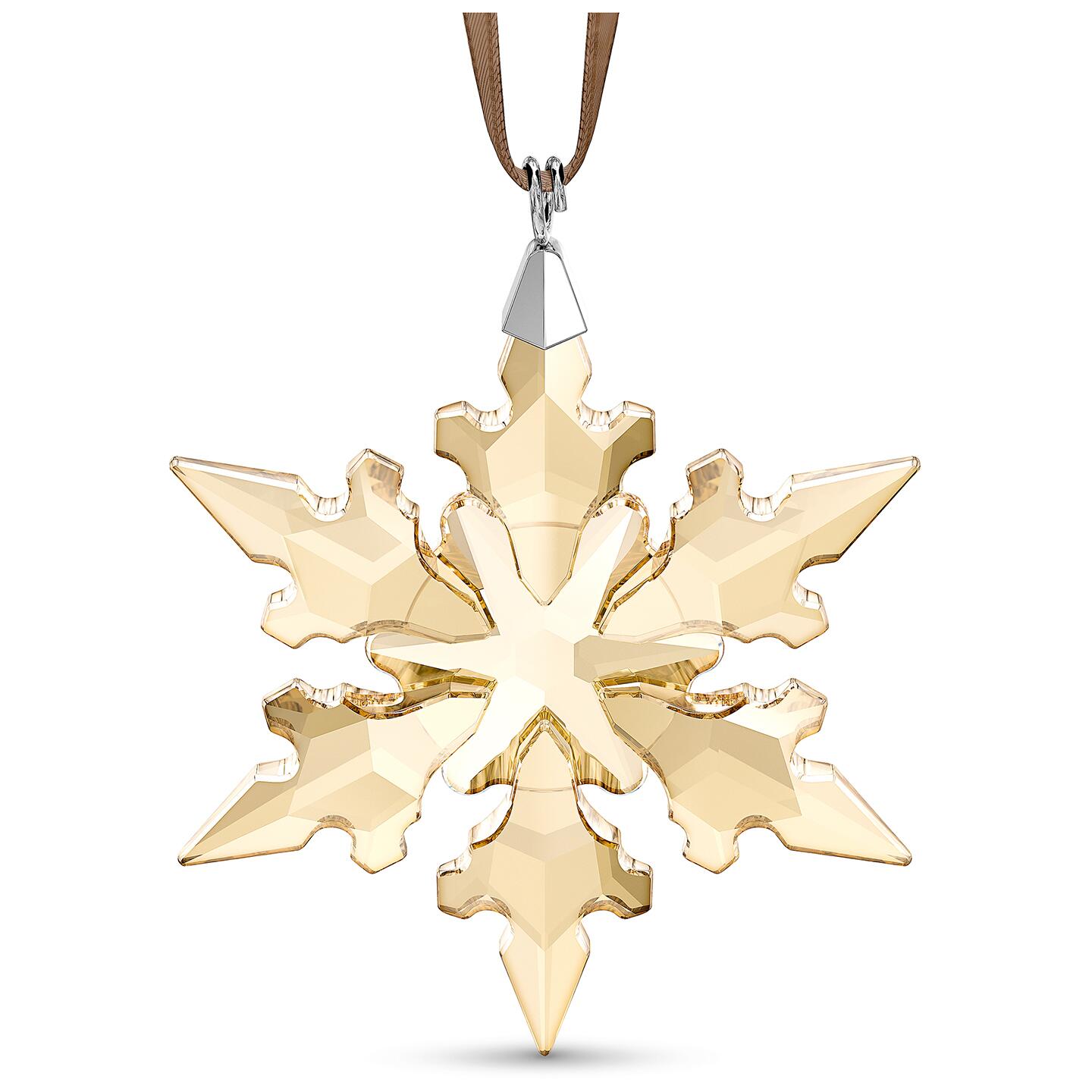 Swarovski Crystal Annual Editions Festive Snowflake Ornament Gold Small