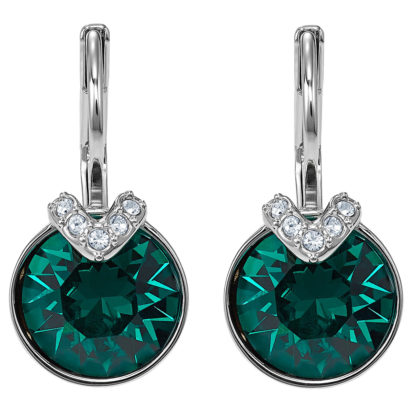 Swarovski Bella V Pierced Earrings Green Rhodium Plated 5498876 768549384202 Ebay