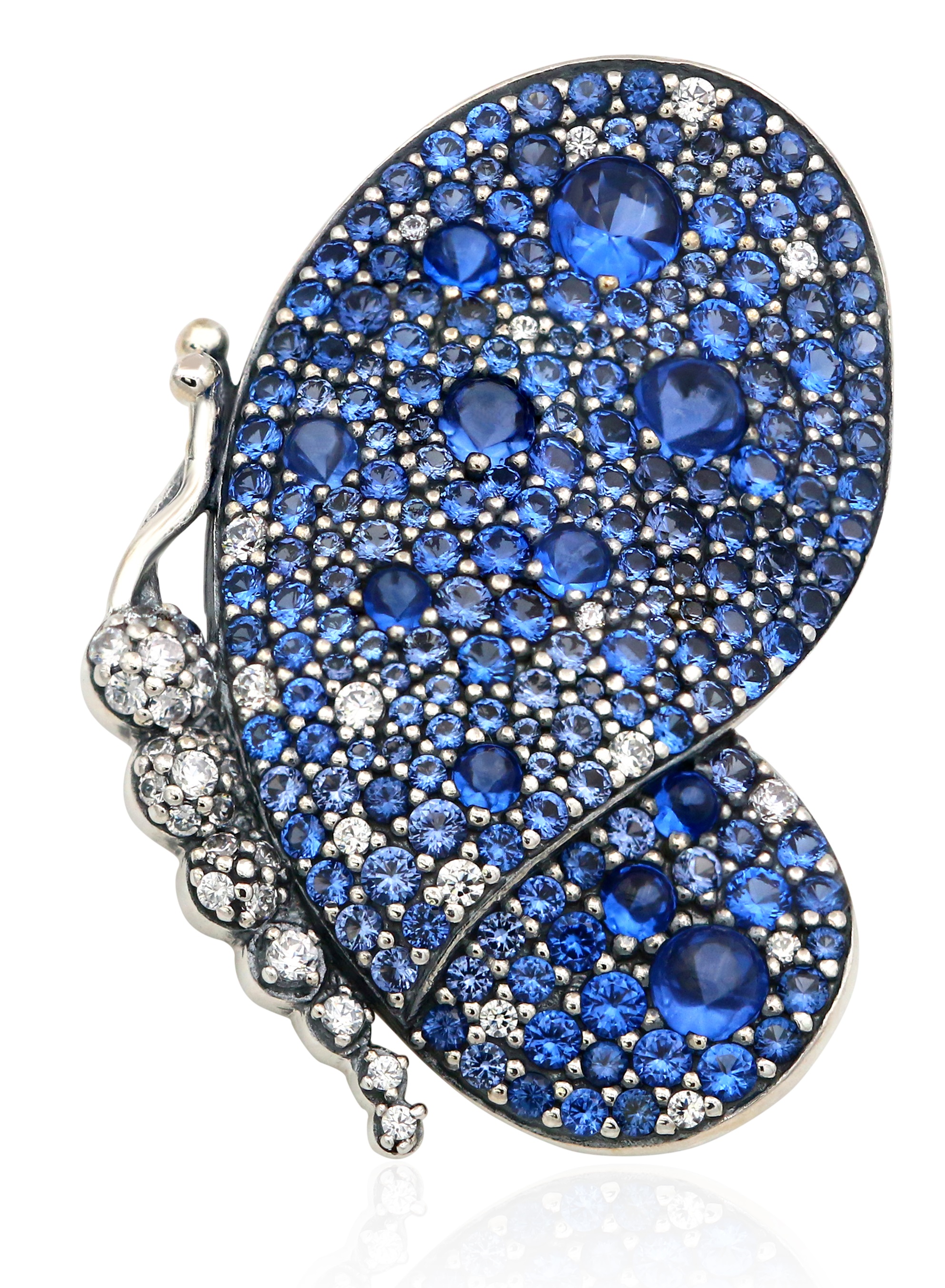 Authentic PANDORA Dazzling Blue Butterfly Pendant Brooch 697996NCB for