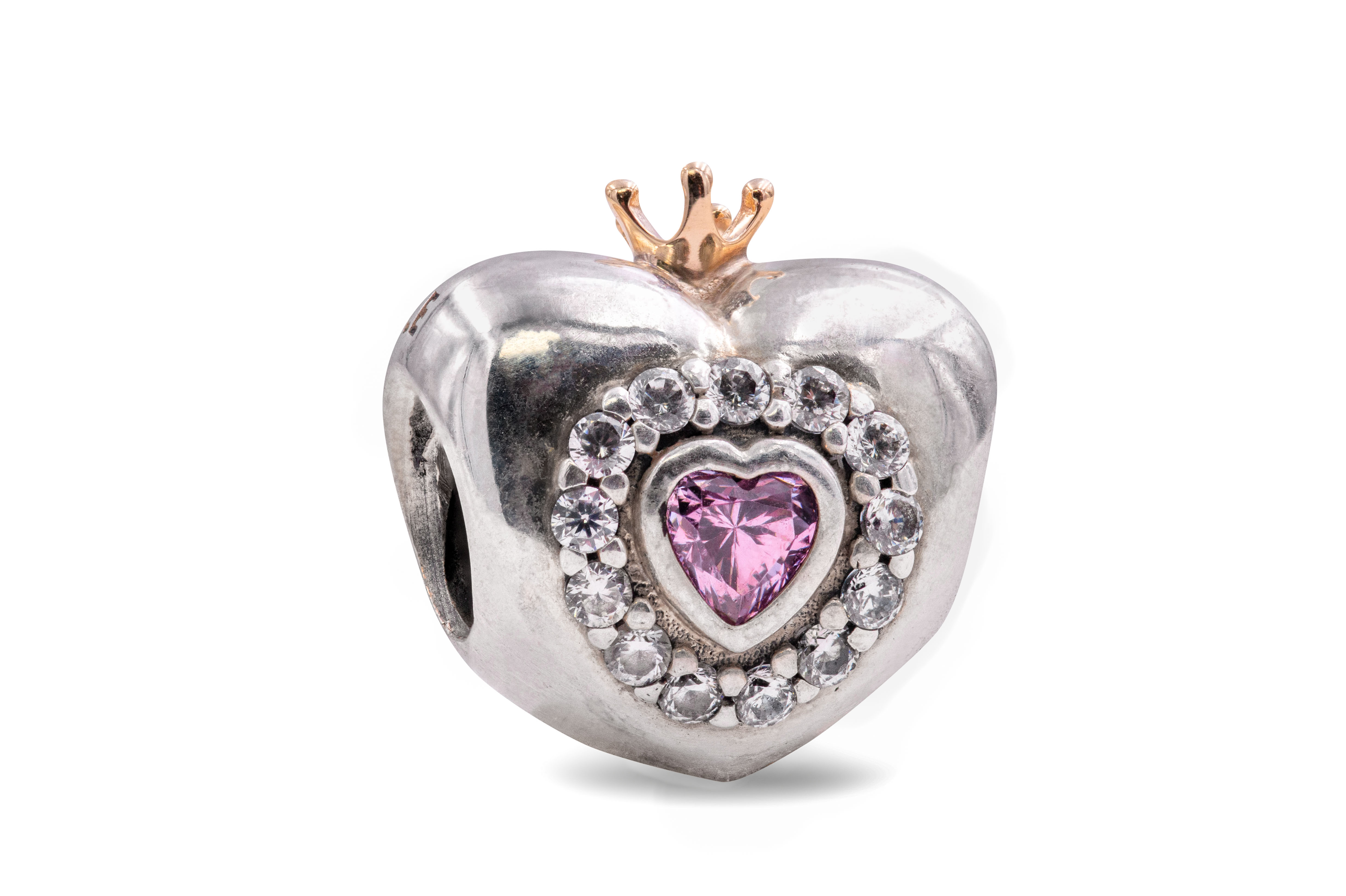 PANDORA Princess Heart Charm - Pink CZ - 791375PCZ 5700302259674 | eBay