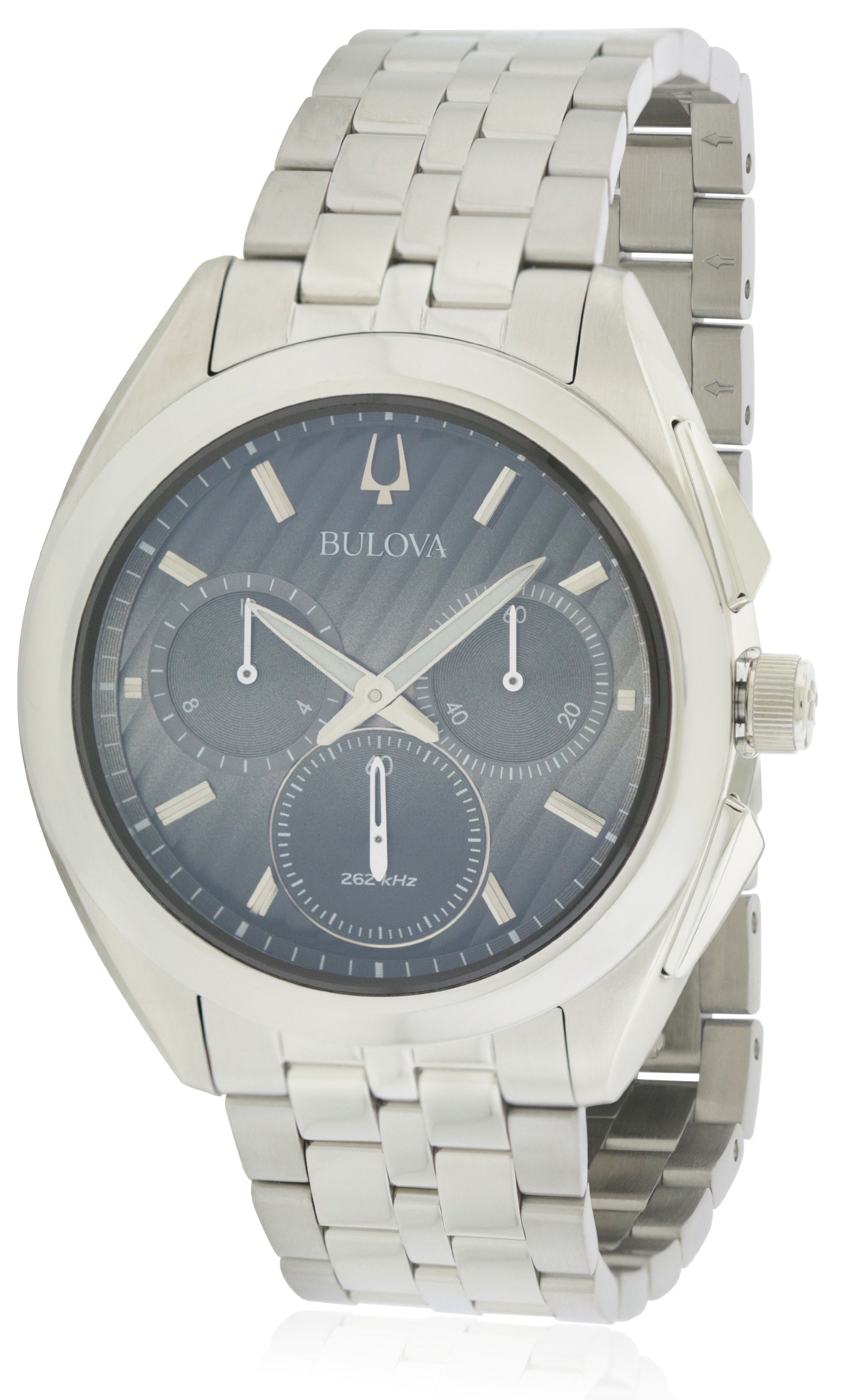 Pre-owned Bulova Stainless Steel Chronograph Mens Watch 96a186