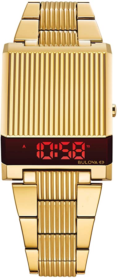 Bulova Computron Digital Gold-Tone Mens Watch 97C110