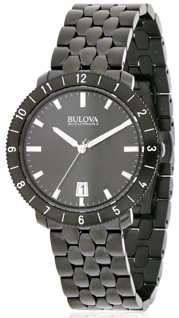 Bulova Accutron II Moonview Black Mens Watch 98B218 | eBay