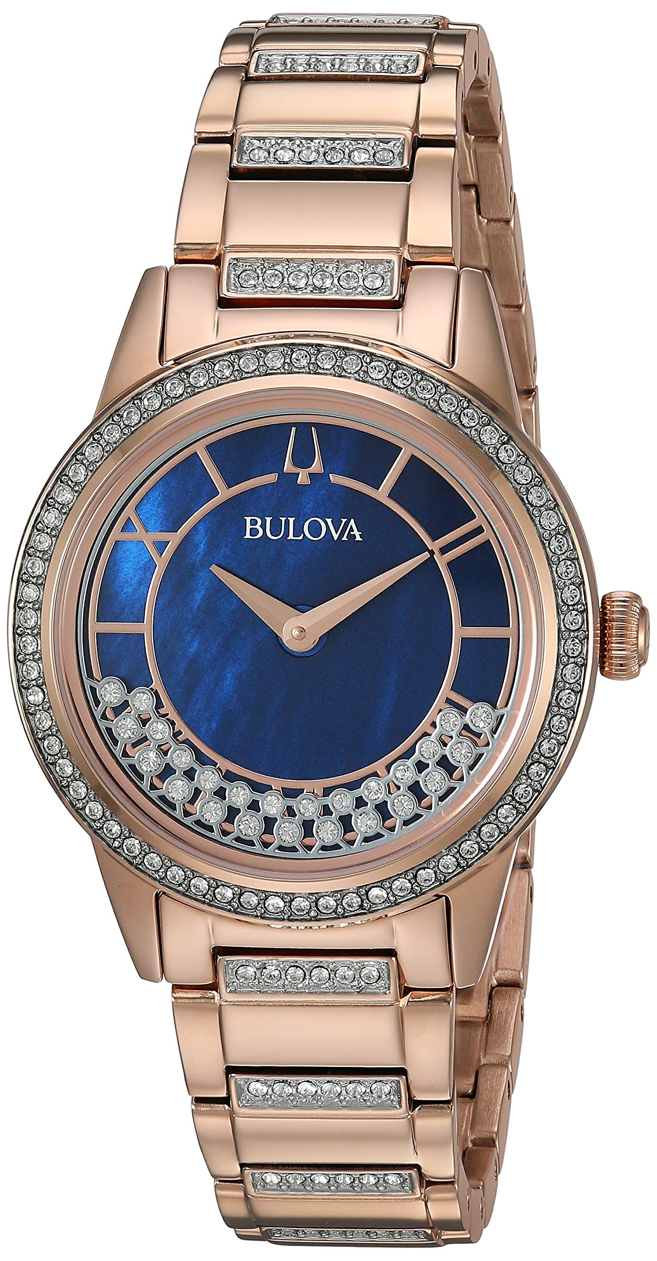 Pre-owned Bulova Crystal Turnstyle Ladies Watch 98l247