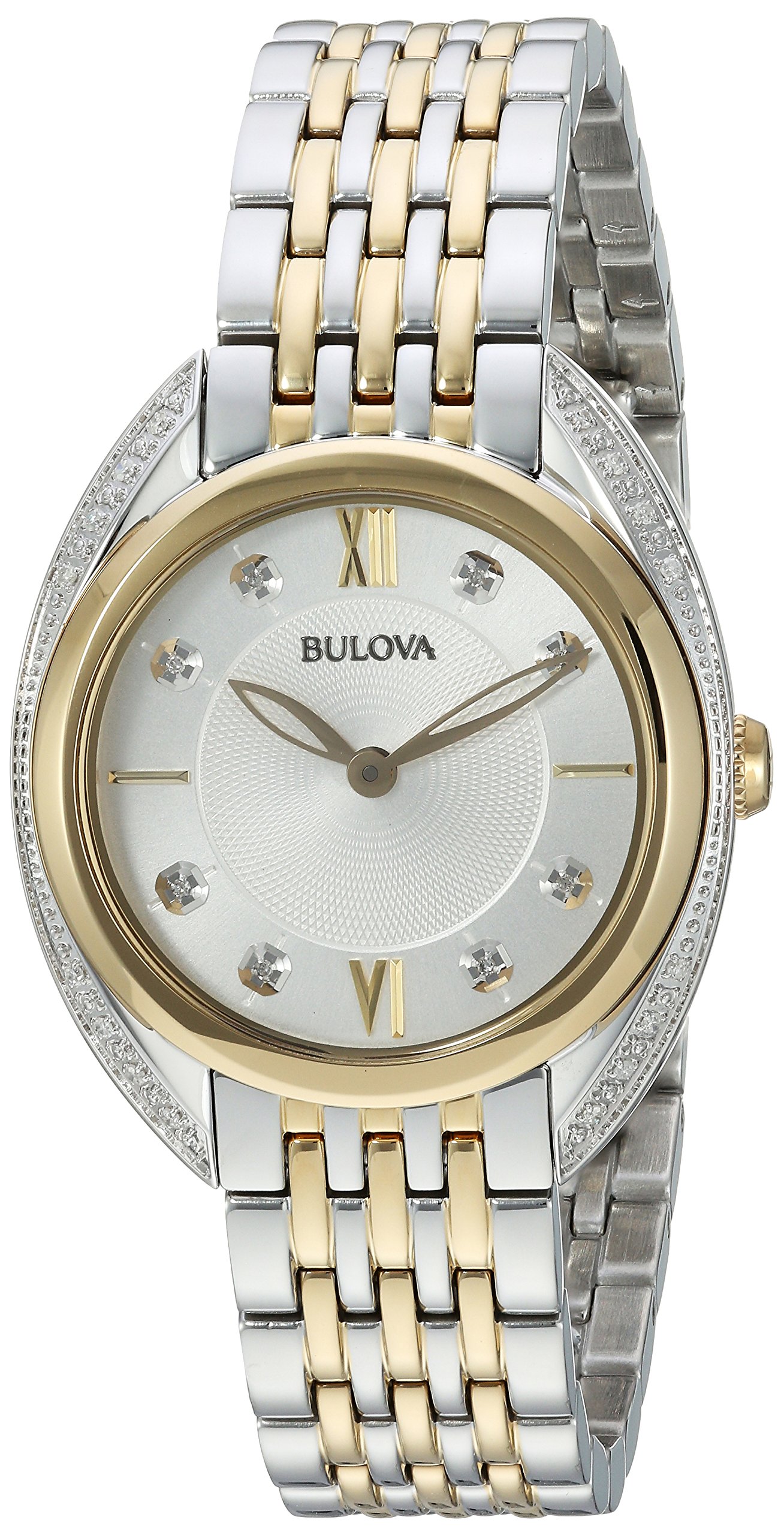 Pre-owned Bulova Diamond Two-tone Ladies Watch 98r229