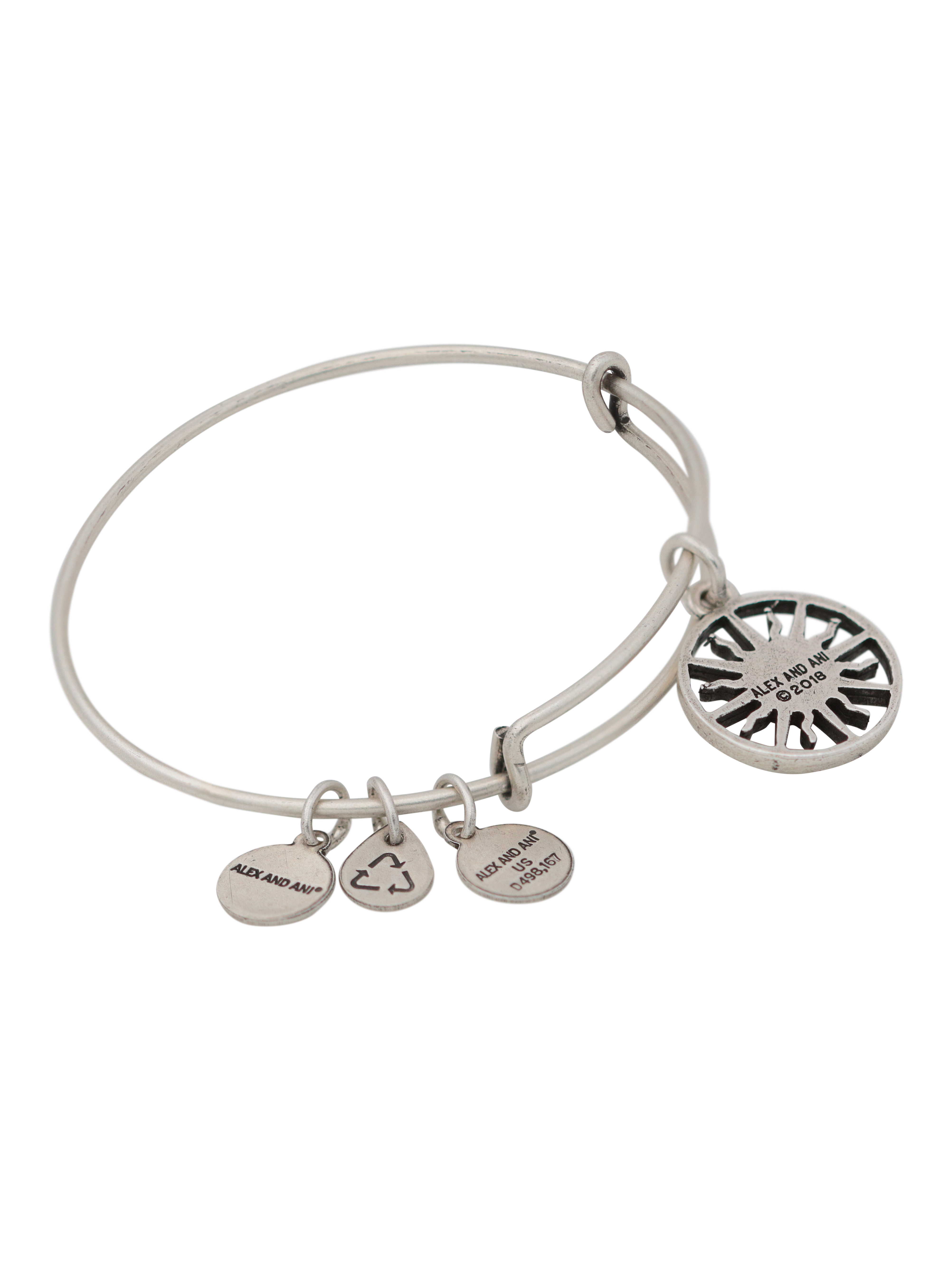 Alex and Ani Rising Sun Charm Bangle Bracelet Rafaelian Silver Expandable 886787147479 eBay