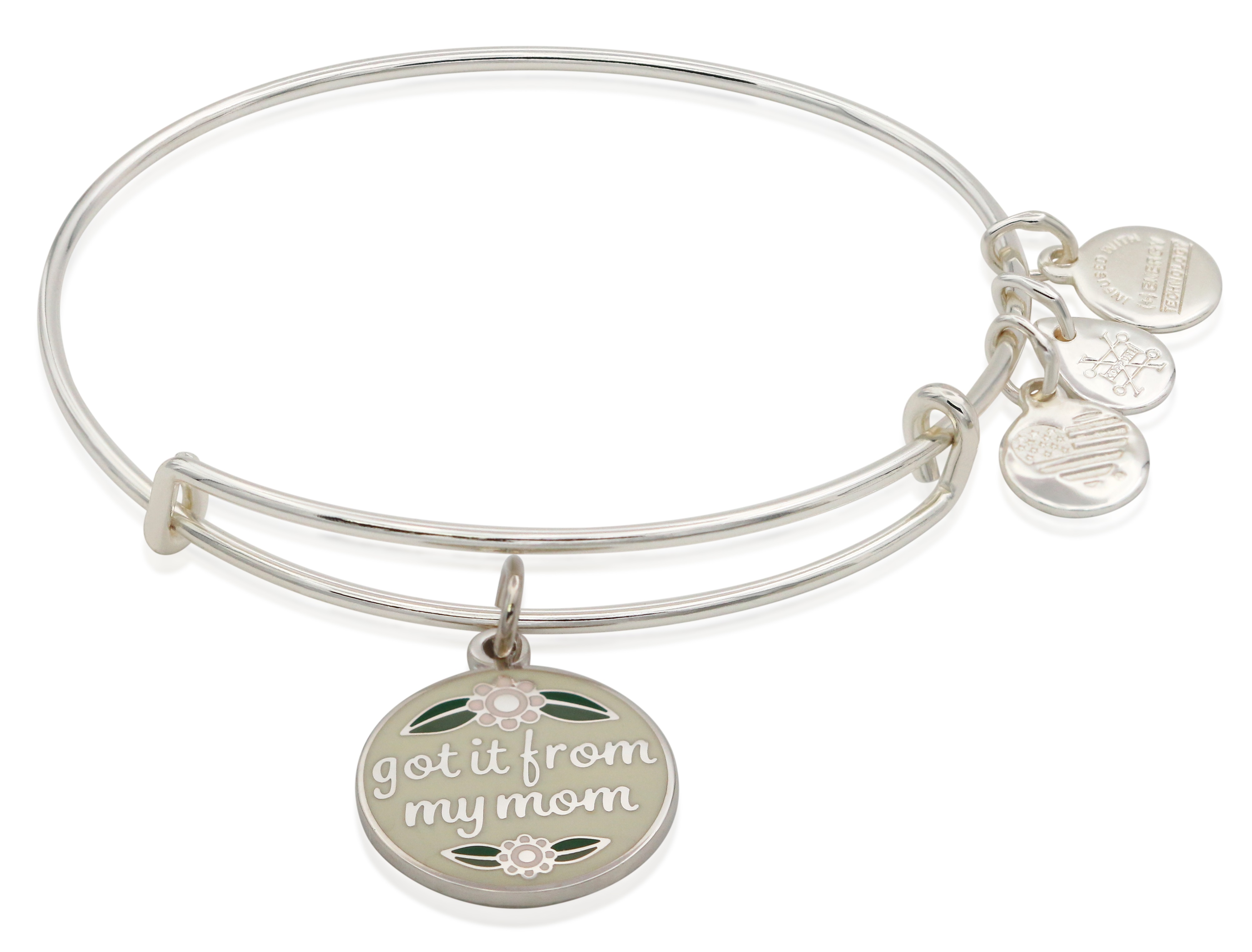 Alex and Ani Got It From My Mom Charm Bangle Bracelet - Shiny Silver ...