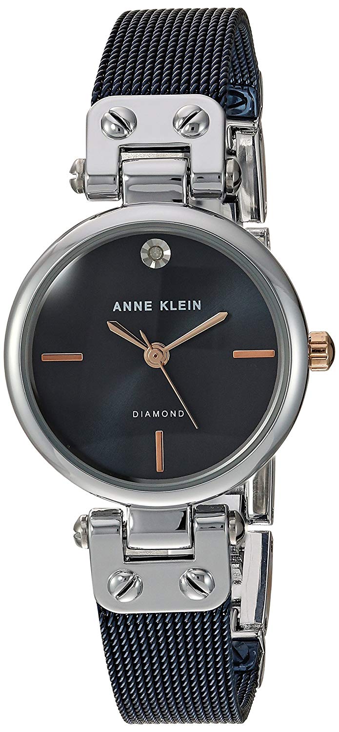 Anne Klein Black Stainless Steel Ladies Watch AK-3003BLRT