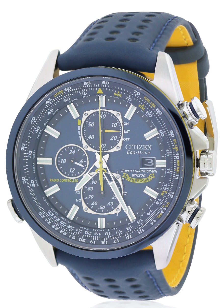 Citizen Eco Drive Blue Angels Chronograph Atomic Mens Watch AT8020 03L 