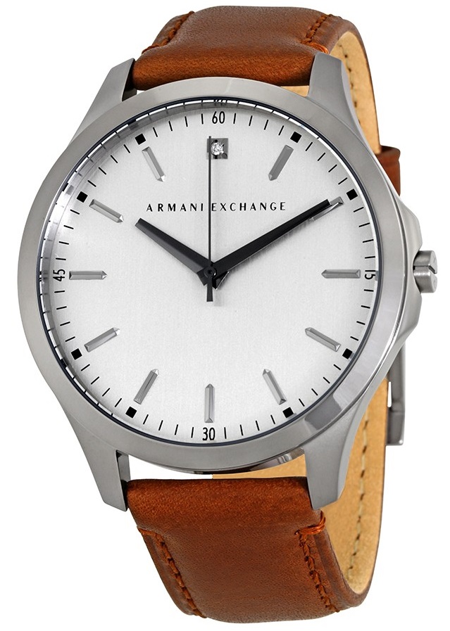 AX2195 Gunmetal Brown Leather Watch 