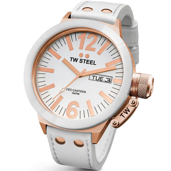 TW STEEL CEO Rose Gold Ceramic 50MM Mens Watch CE1036