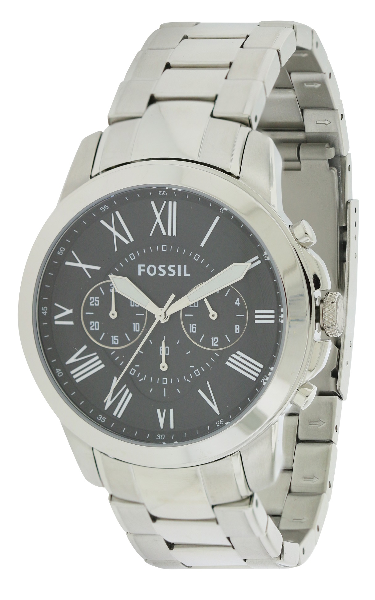 Fossil Grant Stainless Steel Chronograph Mens Watch FS4736 691464920814 Fossil Chronograph Stainless Steel Watch