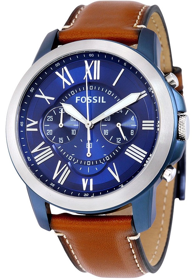 fossil fs5151 grant chronograph leather watch