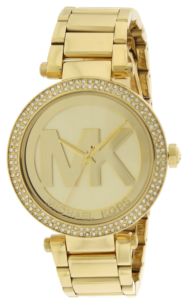 Michael Kors Parker Logo Glitz Gold-Tone Ladies Watch MK5784 ...
