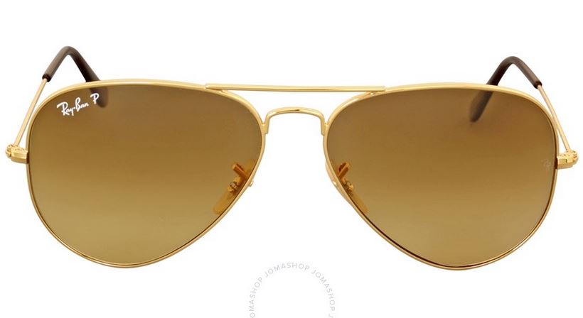 Ray Ban Rb3025 Classic Aviator 58mm Sunglasses Unisex Shiny Gold Brown Gradient Polarized For Sale Online Ebay