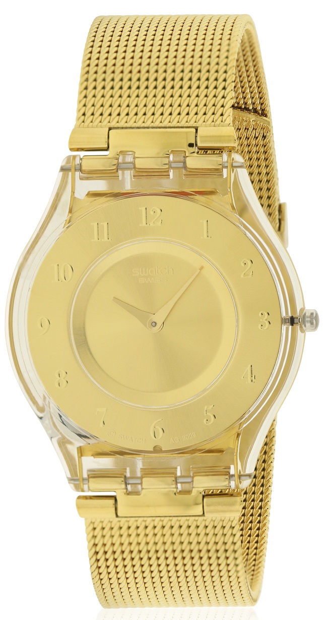 Swatch women's gold watch Clearance