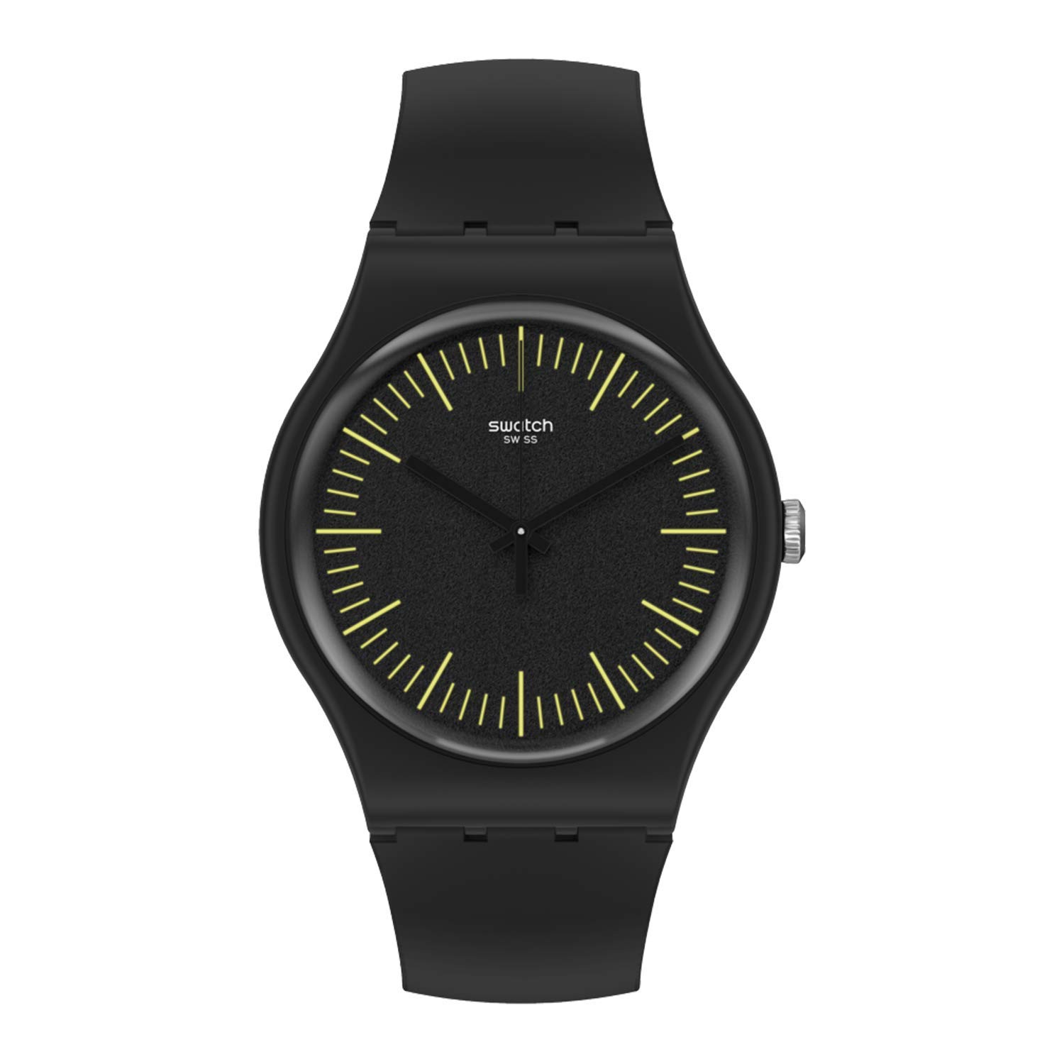 Swatch Quartz Black Dial Watch SUOB184 for sale online | eBay