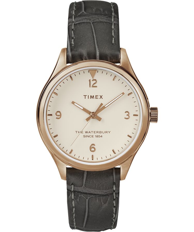 Timex The Waterbury Rose Gold-Tone Leather Ladies Watch TW2R69600V