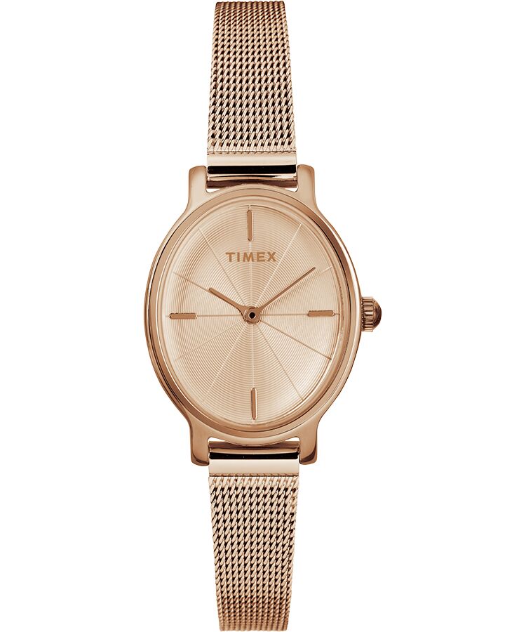 Timex Milano Oval Rose Gold-Tone Mesh Ladies Watch TW2R94300
