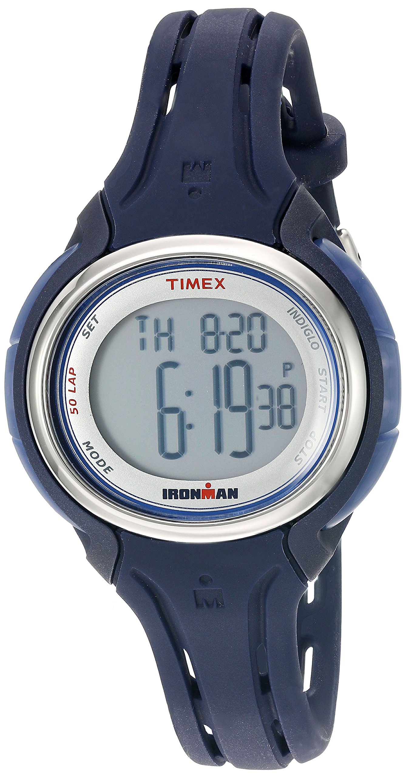 Timex Womens Ironman Sleek 50 Dark Blue Silicone Strap Watch TW5K90500
