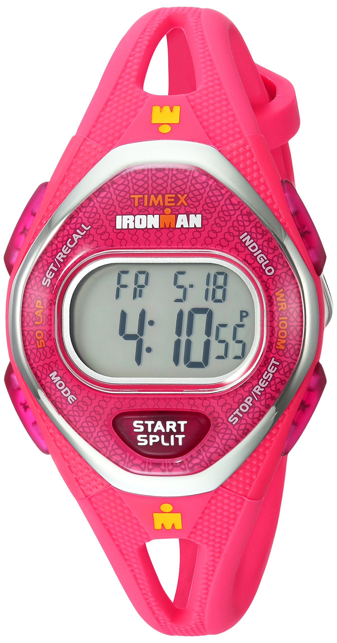 Timex Womens Ironman Sleek 50 Pink Silicone Strap Watch TW5M10700