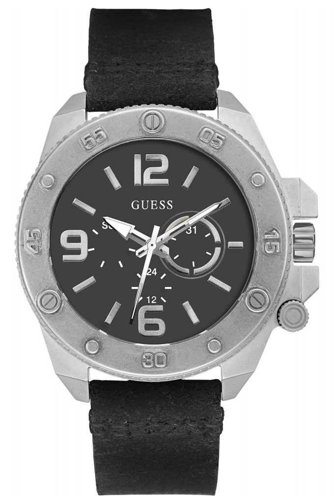 Guess Multifunction Leather Mens Watch W0659G1