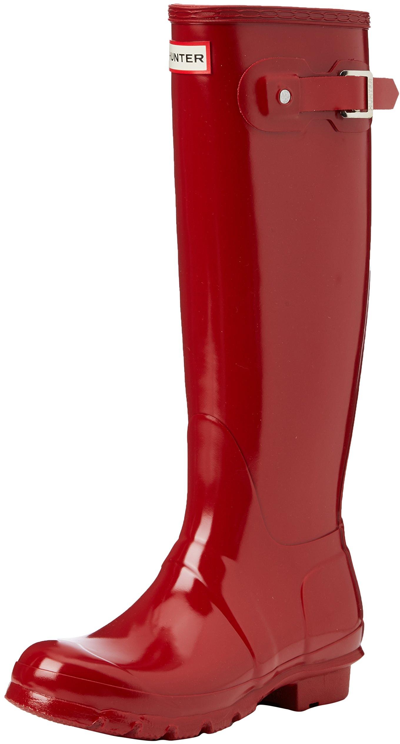 Hunter Womens Original Tall Gloss Rain Boots - Military Red - Size 7 | eBay